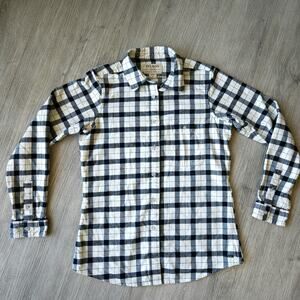 Filson Plaid Flannel Shirt Mens Xsmall (True Size) Cream Black Button Down